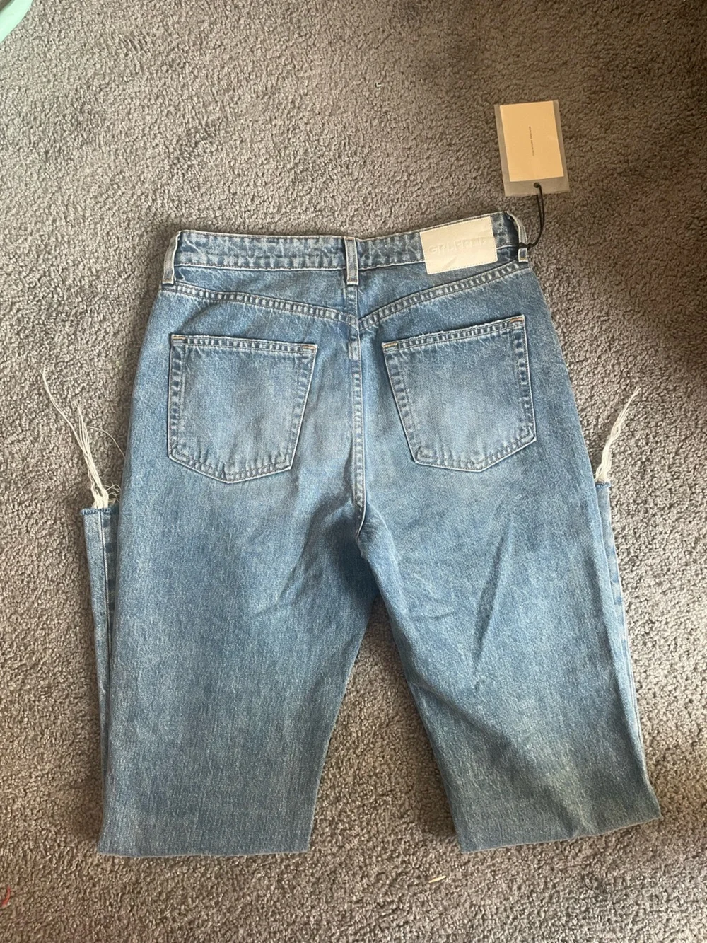 NWT GRLFRND Karolina High Rise Straight Crop Jeans Button Fly Light Wash 28